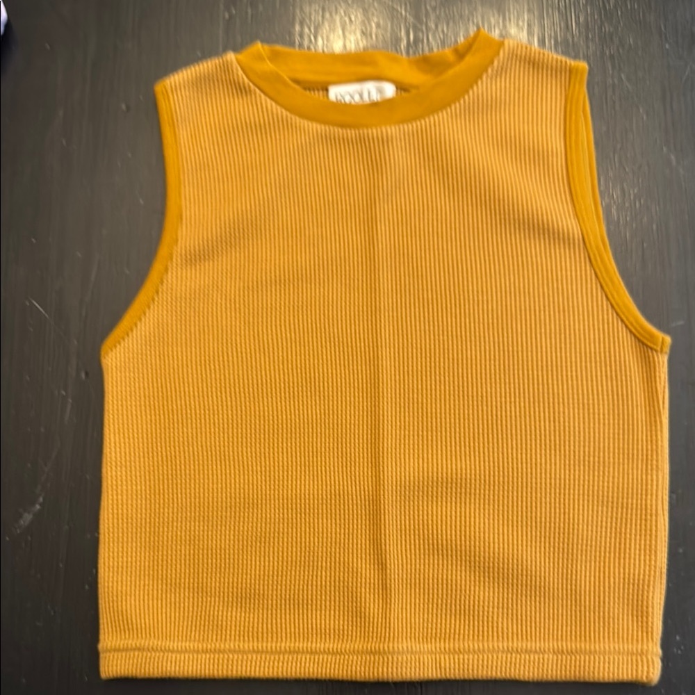 Roolee Mustard Ribbed Tank Top